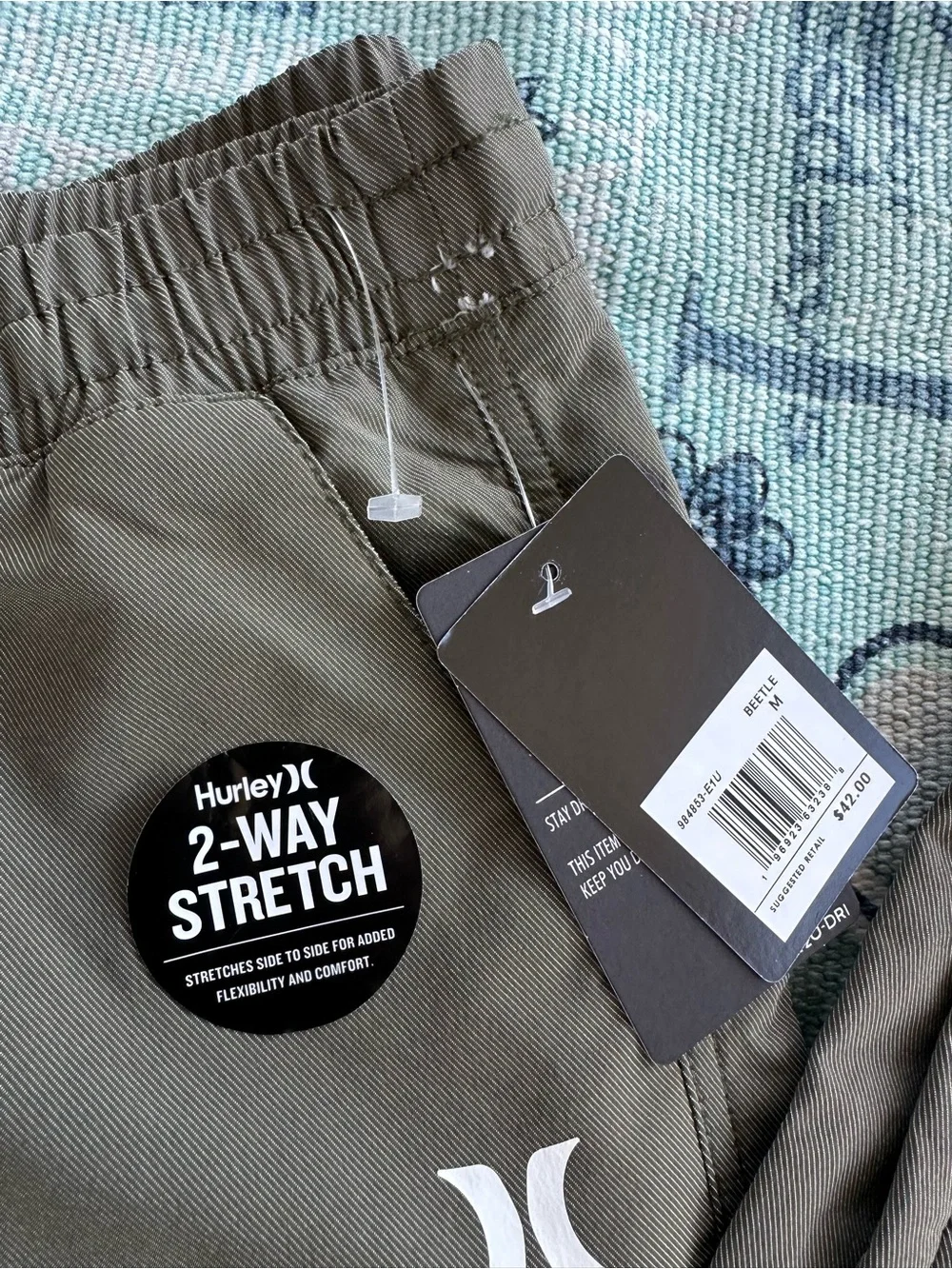NWT Hurley Kids Olive Green 2-Way Stretch Joggers w/Elastic Waist Size Medium/10